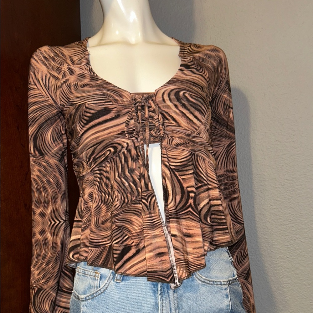 Forever 21 Abstract Brown Blouse - Picture 2 of 8